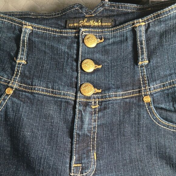 SOUTHPOLE Vintage High-waisted Wide Leg Dark Blue Jeans Size 7 Junior - Picture 5 of 7